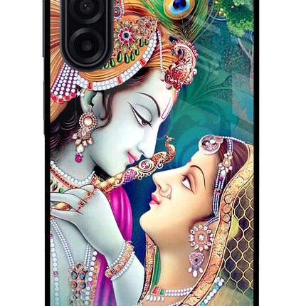 Lord Radha Krishna Samsung M17 5G Glass Case Back Cover by Casekaro