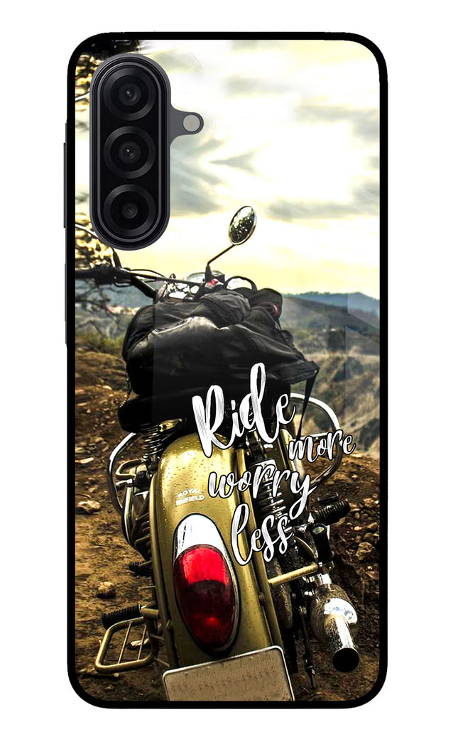 Ride More Worry Less Samsung M17 5G Glass Case Back Cover by Casekaro