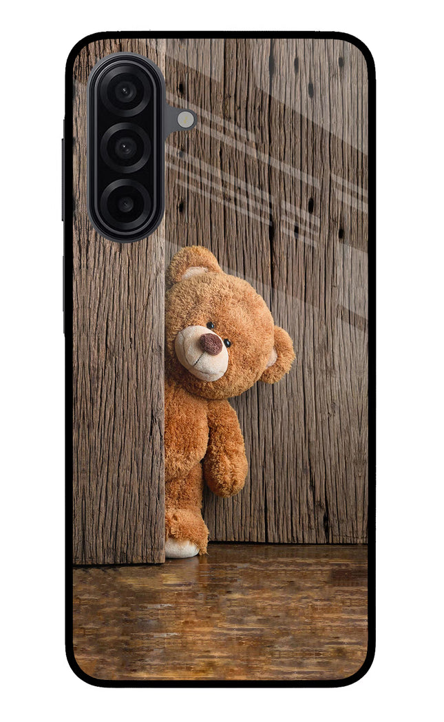 Teddy Wooden Samsung M17 5G Glass Case Back Cover by Casekaro