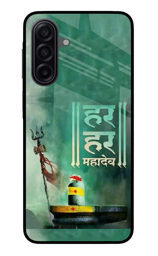 Har Har Mahadev Shivling Samsung M17 5G Glass Case Back Cover by Casekaro
