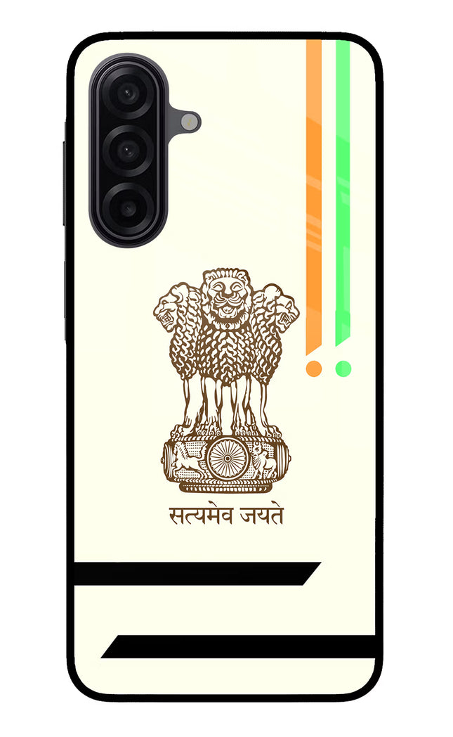 Satyamev Jayate Brown Logo Samsung M17 5G Glass Case Back Cover by Casekaro