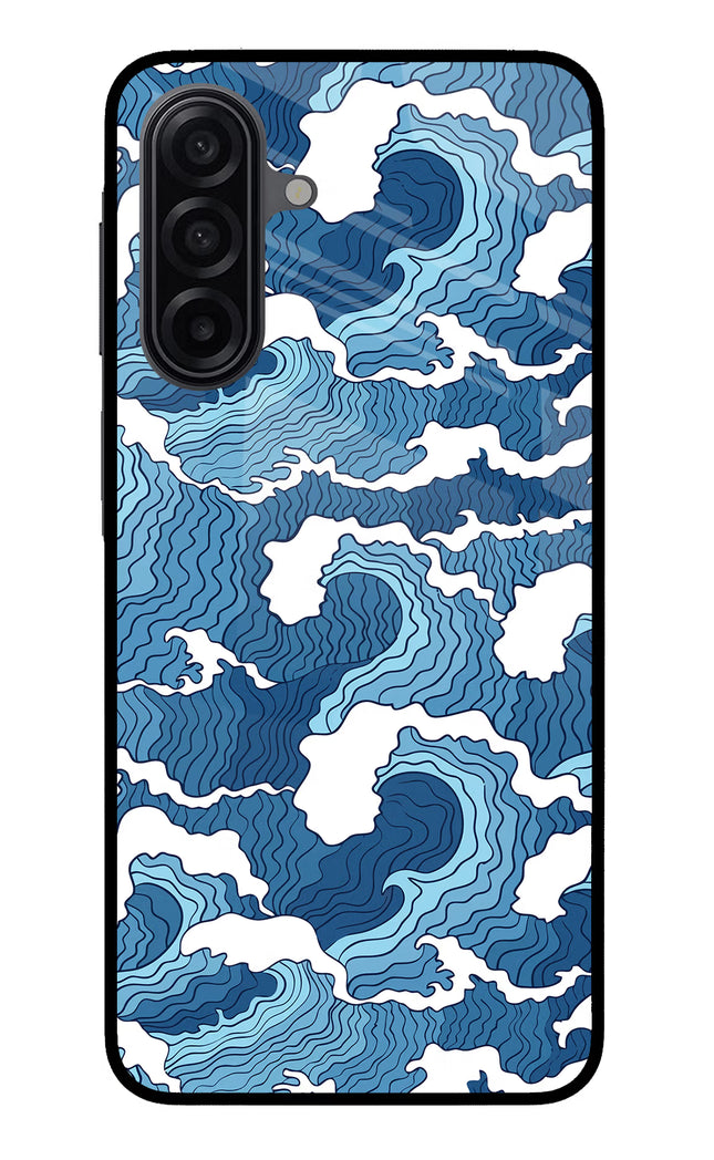 Blue Waves Samsung M17 5G Glass Case Back Cover by Casekaro