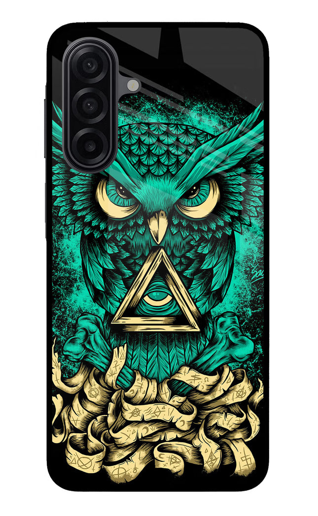 Green Owl Samsung M17 5G Glass Case Back Cover by Casekaro
