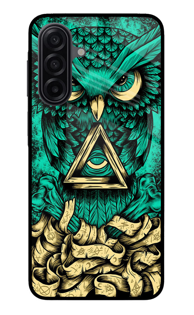 Green Owl Samsung M17 5G Glass Case Back Cover by Casekaro