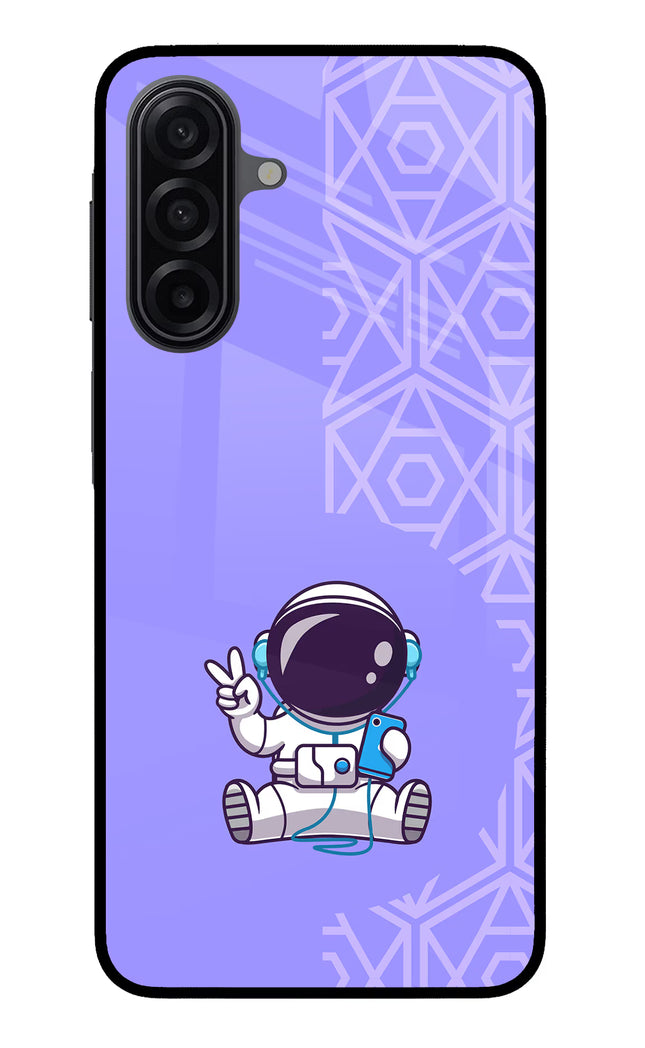 Cute Astronaut Chilling Samsung M17 5G Glass Case Back Cover by Casekaro