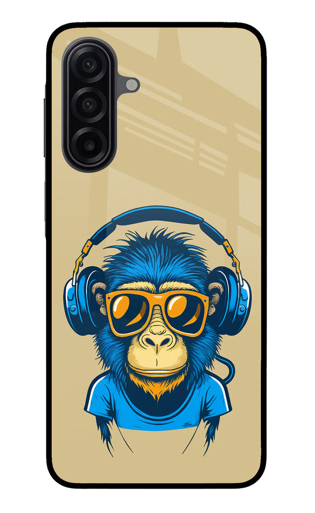 Monkey Headphone Samsung M17 5G Glass Case Back Cover by Casekaro