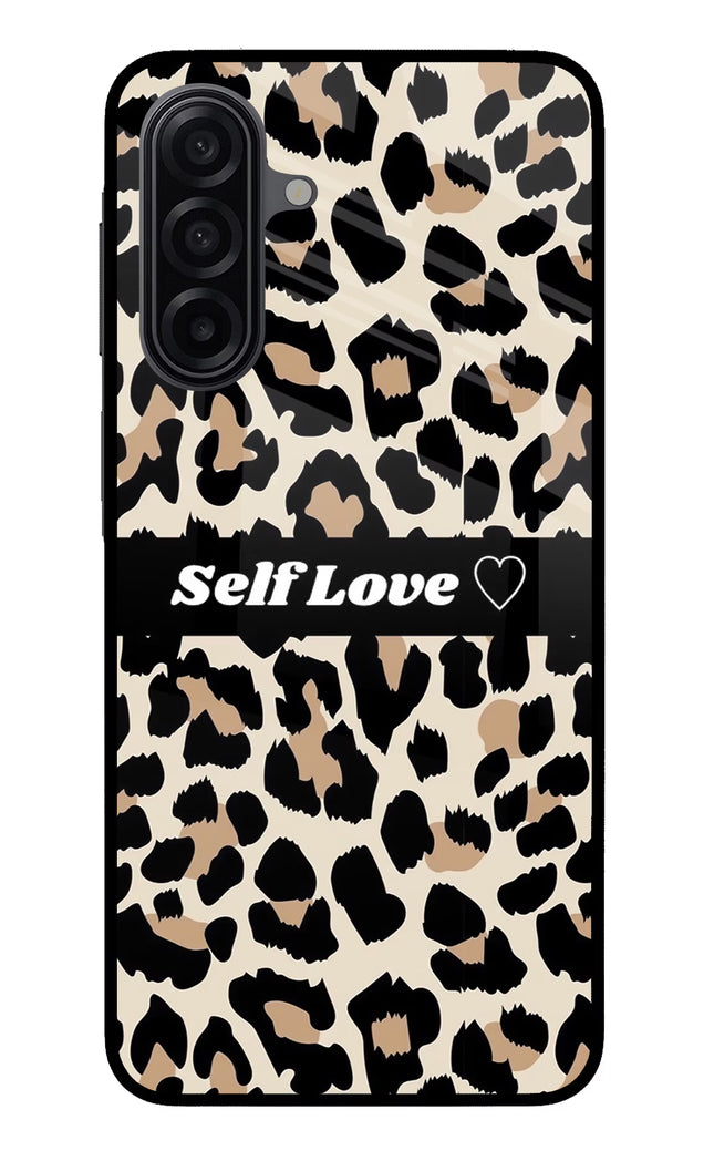 Leopard Print Self Love Samsung M17 5G Glass Case Back Cover by Casekaro