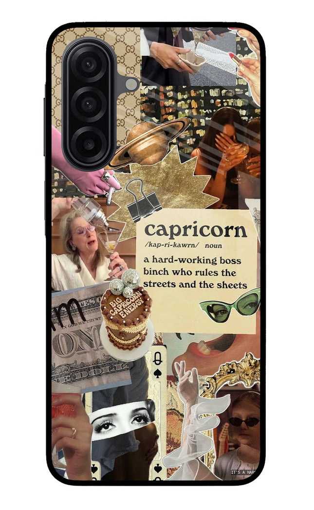 Capricorn Zodiac Samsung M17 5G Glass Case Back Cover by Casekaro