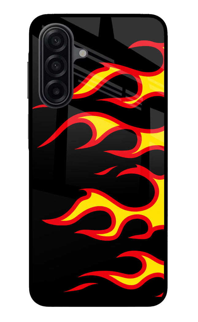 Side Sweep Flames Samsung M17 5G Glass Case Back Cover by Casekaro
