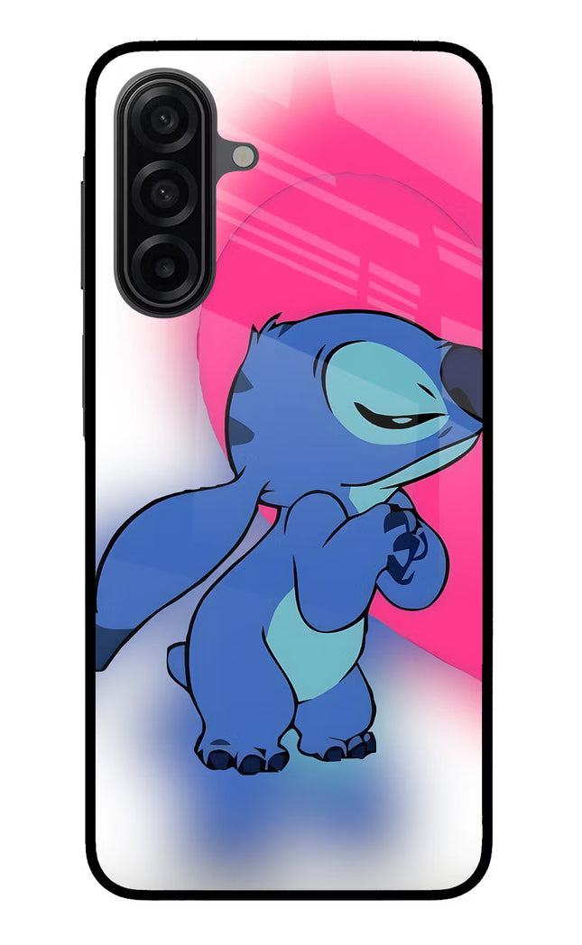 Stitch Hug Samsung M17 5G Glass Case Back Cover by Casekaro