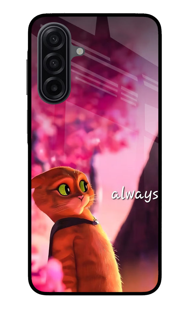 Always Cat Samsung M17 5G Glass Case Back Cover by Casekaro