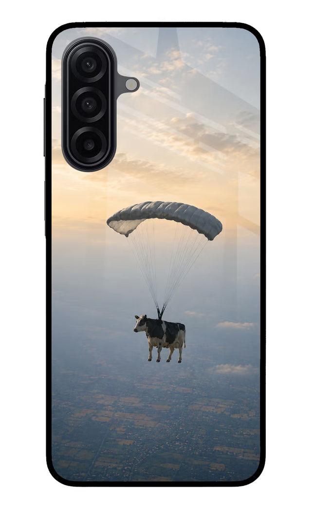 Skydiving Cow Samsung M17 5G Glass Case Back Cover by Casekaro