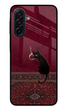 Midnight Cat Samsung M17 5G Glass Case