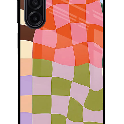 Wavy Grid Samsung M17 5G Glass Case