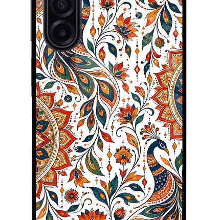 White Mayura Samsung M17 5G Glass Case