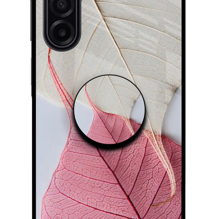 White Pink Leaf Samsung M17 5G Pop Case by Casekaro