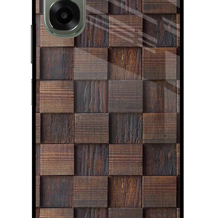 Wooden Cube Design Oppo A6x 5G Glass Case Back Cover by Casekaro