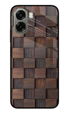 Wooden Cube Design Oppo A6x 5G Glass Case Back Cover by Casekaro