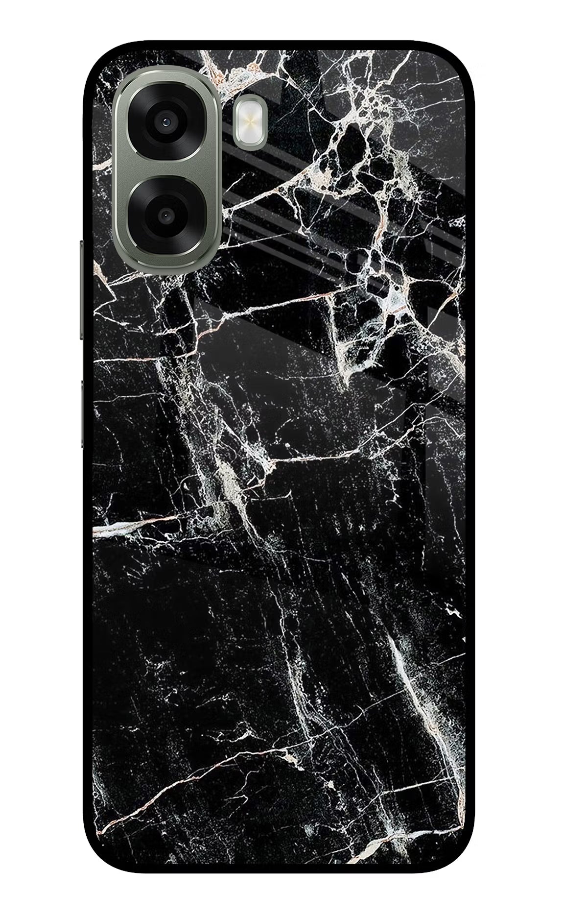 Black Marble Texture Oppo A6x 5G Glass Case