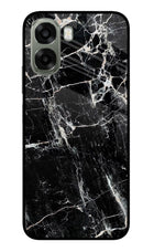 Black Marble Texture Oppo A6x 5G Glass Case Back Cover by Casekaro