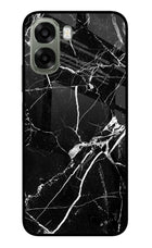 Black Marble Pattern Oppo A6x 5G Glass Case Back Cover by Casekaro