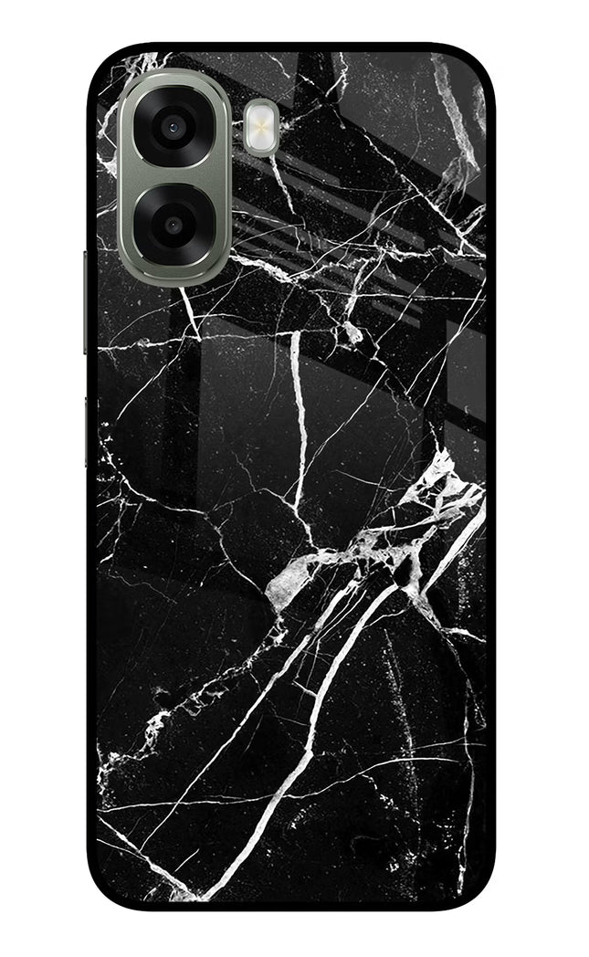 Black Marble Pattern Oppo A6x 5G Glass Case Back Cover by Casekaro