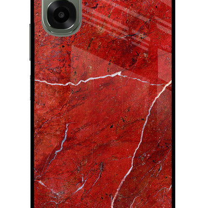 Red Marble Design Oppo A6x 5G Glass Case Back Cover by Casekaro