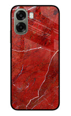 Red Marble Design Oppo A6x 5G Glass Case Back Cover by Casekaro