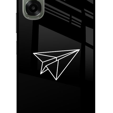 Paper Plane White Oppo A6x 5G Glass Case Back Cover by Casekaro