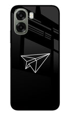 Paper Plane White Oppo A6x 5G Glass Case Back Cover by Casekaro