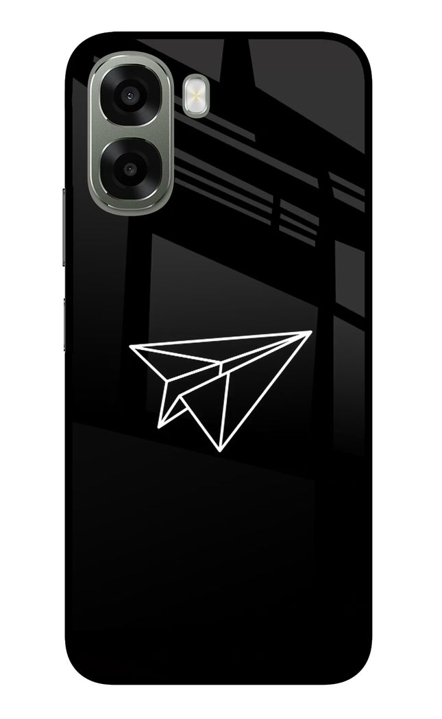 Paper Plane White Oppo A6x 5G Glass Case Back Cover by Casekaro