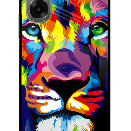 Lion Oppo A6x 5G Glass Case Back Cover by Casekaro