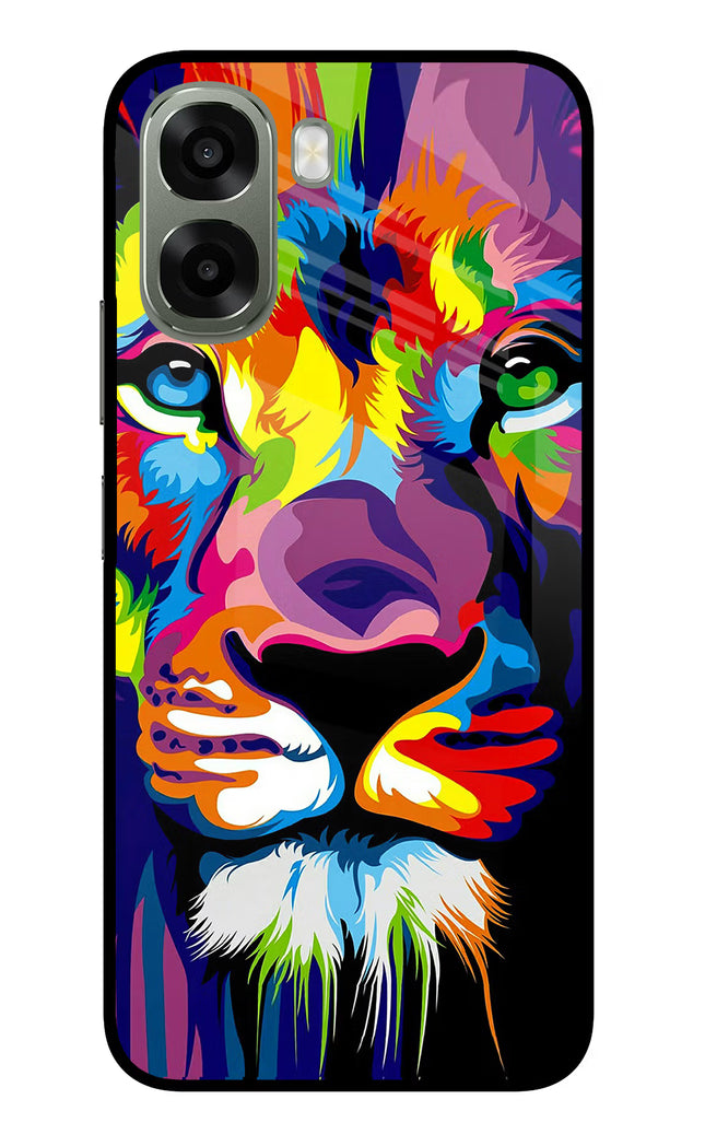 Lion Oppo A6x 5G Glass Case Back Cover by Casekaro
