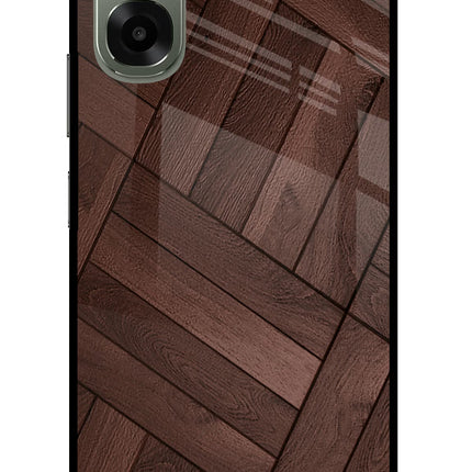 Wooden Texture Design Oppo A6x 5G Glass Case Back Cover by Casekaro