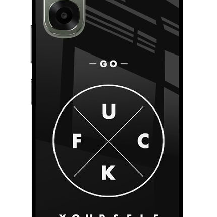 Go Fuck Yourself Oppo A6x 5G Glass Case Back Cover by Casekaro