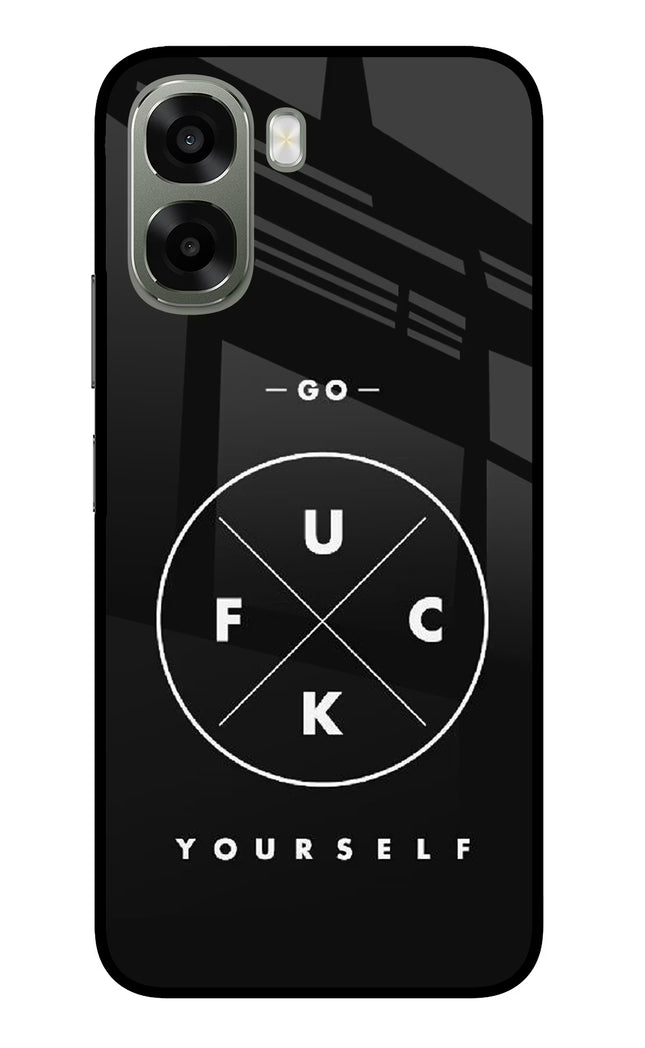 Go Fuck Yourself Oppo A6x 5G Glass Case Back Cover by Casekaro