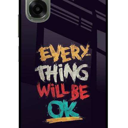 Everything Will Be Ok Oppo A6x 5G Glass Case Back Cover by Casekaro