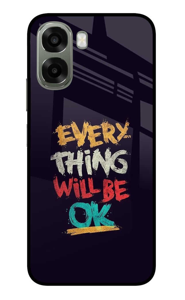 Everything Will Be Ok Oppo A6x 5G Glass Case Back Cover by Casekaro