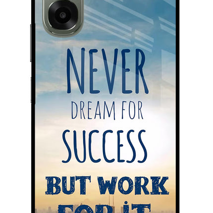 Never Dream For Success But Work For It Oppo A6x 5G Glass Case Back Cover by Casekaro