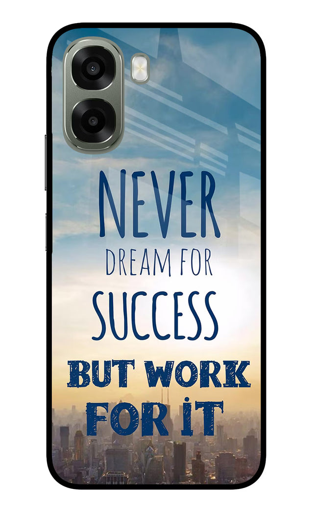 Never Dream For Success But Work For It Oppo A6x 5G Glass Case Back Cover by Casekaro