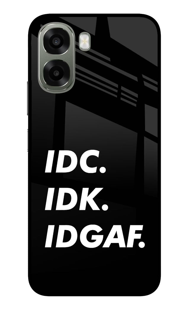 Idc Idk Idgaf Oppo A6x 5G Glass Case Back Cover by Casekaro
