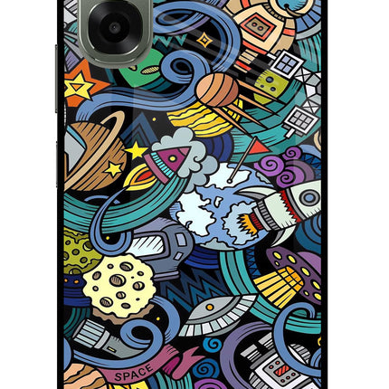 Space Abstract Oppo A6x 5G Glass Case Back Cover by Casekaro