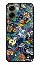 Space Abstract Oppo A6x 5G Glass Case Back Cover by Casekaro