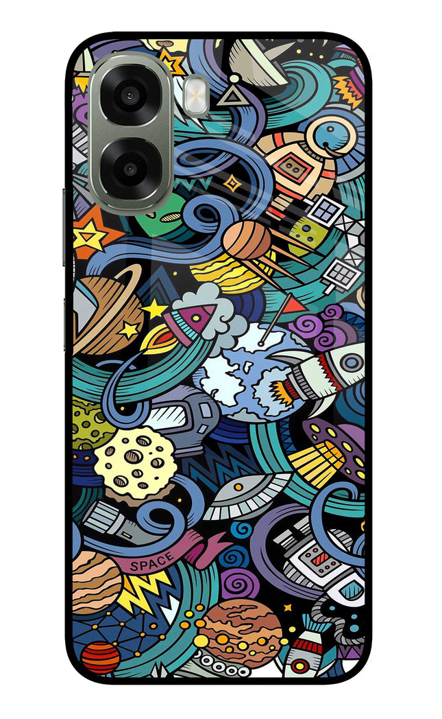 Space Abstract Oppo A6x 5G Glass Case Back Cover by Casekaro