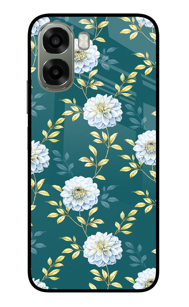 Flowers Oppo A6x 5G Glass Case Back Cover by Casekaro