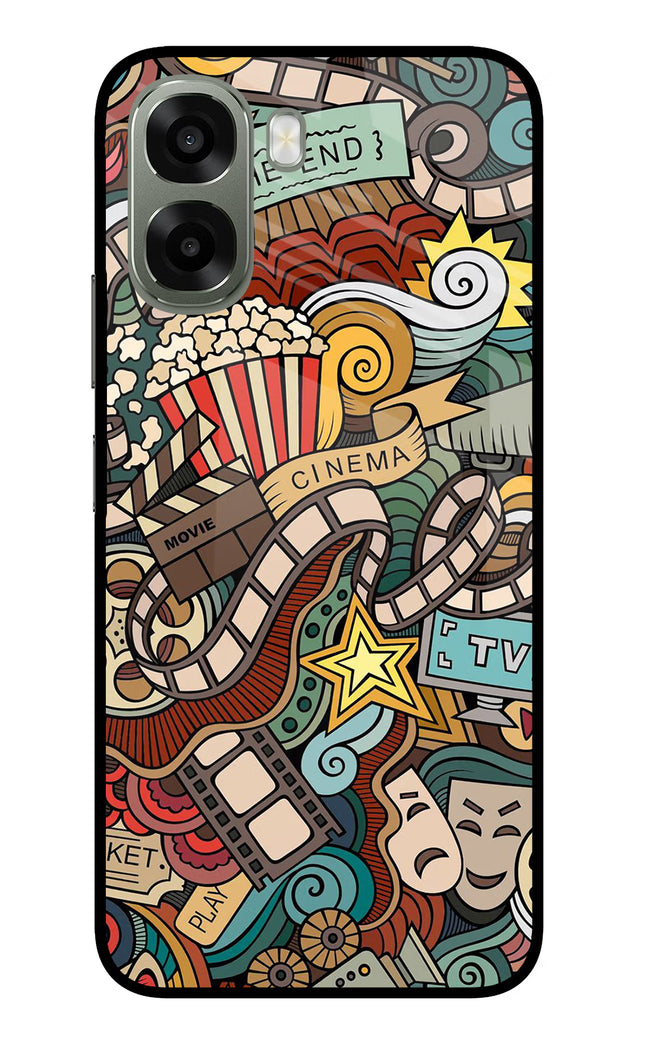 Cinema Abstract Oppo A6x 5G Glass Case Back Cover by Casekaro