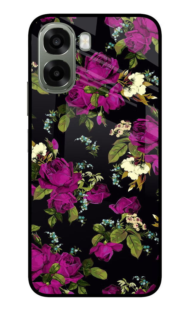 Flowers Oppo A6x 5G Glass Case Back Cover by Casekaro
