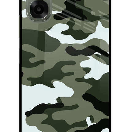 Camouflage Oppo A6x 5G Glass Case Back Cover by Casekaro