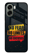No Fear No Limits No Excuse Oppo A6x 5G Glass Case Back Cover by Casekaro