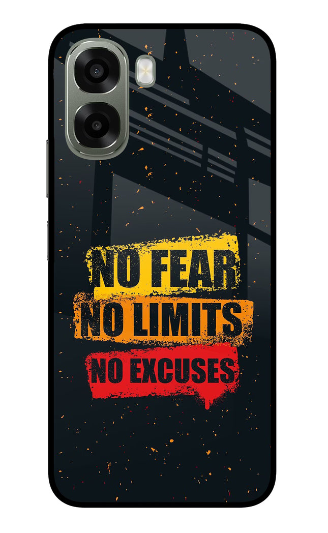 No Fear No Limits No Excuse Oppo A6x 5G Glass Case Back Cover by Casekaro